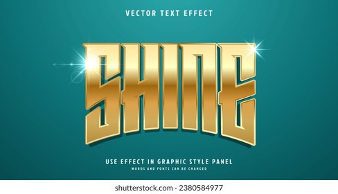 Editable text style effect - Shine text style theme.