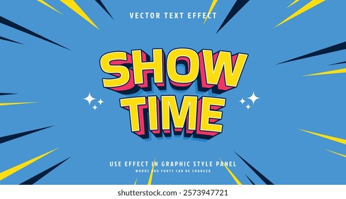 Editable text style effect - Show Time text style theme. for your project