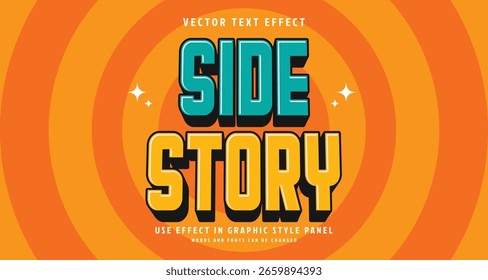 Efeito de estilo de texto editável - tema de estilo de texto de História Lateral. do seu projeto