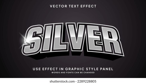 Editable text style effect -  Silver text style theme.