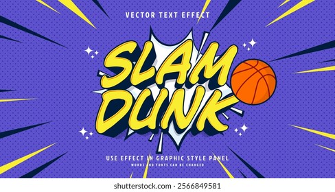 Editable text style effect - Slam Dunk text style theme. for your project