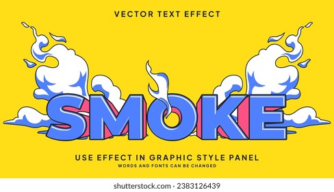 Editable text style effect - Smoke text style theme. for your project