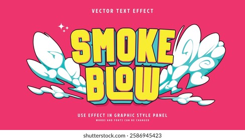 Editable text style effect - Smoke Blow text style theme. for your project