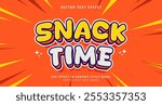 Editable text style effect - Snack Time text style theme. for your project