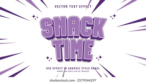 Editable text style effect - Snack Time text style theme. for your project