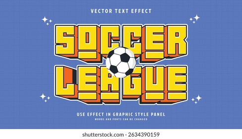 Editable text style effect - Soccer League text style theme. for your project