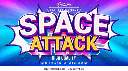Editable text style effect - Space Attack text style theme.