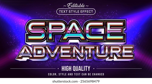 Editable text style effect - Space Adventure text style theme.