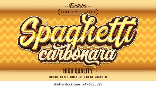 Efecto de estilo de texto editable - Tema de estilo de texto Spaghetti Carbonara.