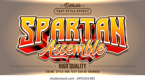 Editable text style effect - Spartan Assemble text style theme.