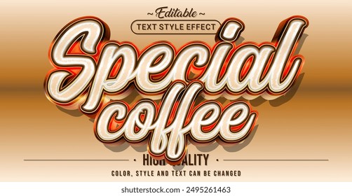 Editierbarer Textstil-Effekt - Spezielles Kaffee-Textstil-Design.