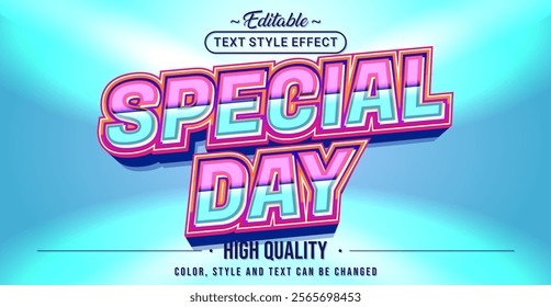 Editable text style effect - Special Day text style theme.