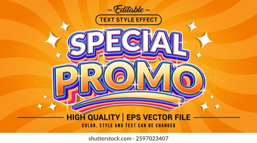 Editable text style effect - Special promo text style theme. Vector text style illustration template.