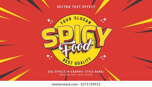 Editable text style effect - Spicy Food text style theme. for your project