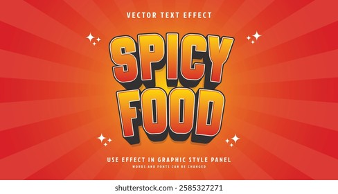 Editable text style effect - Spicy Food text style theme. for your project