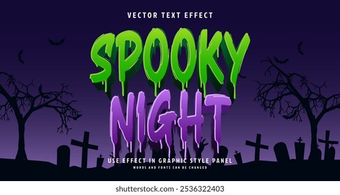 Efecto de estilo de texto editable - Tema de estilo de texto de Spooky Night. para tu proyecto