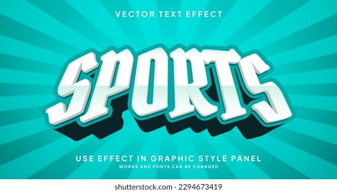 Efecto estilo de texto editable - Tema de estilo de texto deportivo.