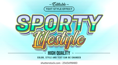 Editable text style effect - Sporty Lifestyle text style theme.