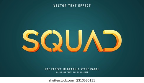 Editable text style effect - Squad text style theme.