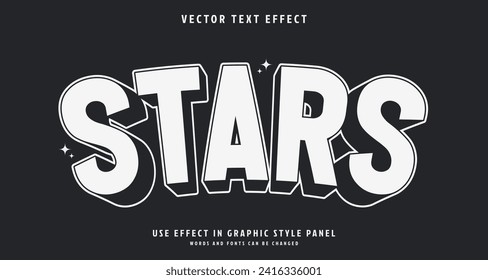 Editable text style effect - Stars text style theme. for your project