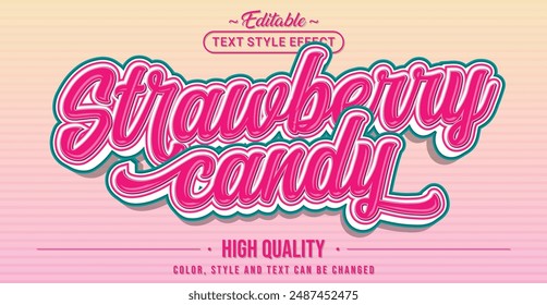 Editable text style effect - Strawberry Candy text style theme.