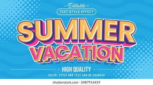 Editable text style effect - Summer Vacation text style theme.