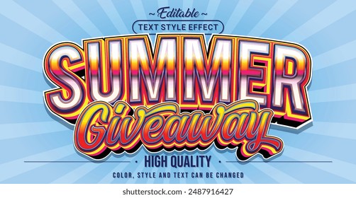 Editable text style effect - Summer Giveaway text style theme.