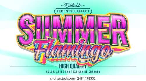 Editable text style effect - Summer Flamingo text style theme.