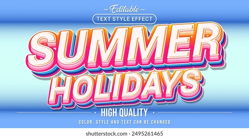 Editable text style effect - Summer Holidays text style theme.