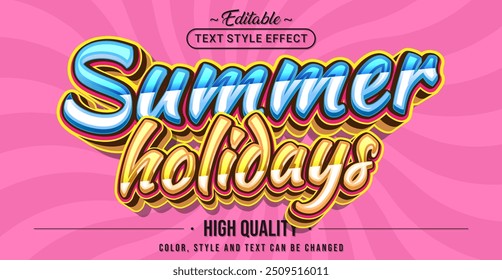 Editable text style effect - Summer Holidays text style theme.