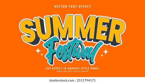 Editable text style effect - Summer Festival text style theme. for your project