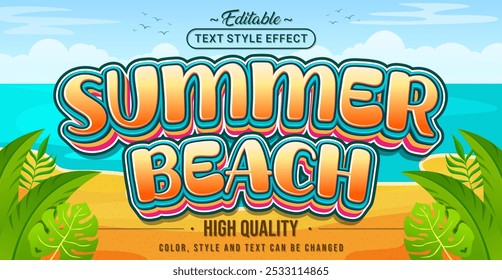 Editable text style effect - Summer Beach text style theme.