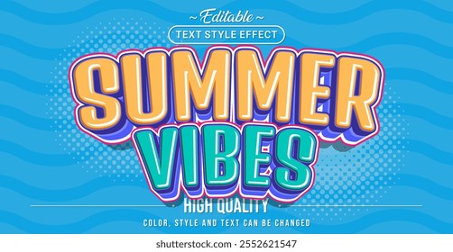 Editable text style effect - Summer Vibes text style theme.