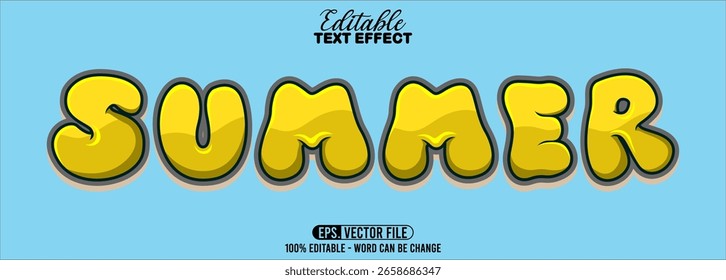 Editable text style effect - Summer text retro style theme