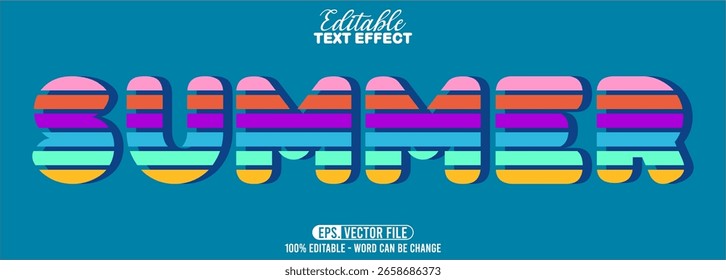 Editable text style effect - Summer text retro style theme