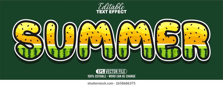 Editable text style effect - Summer text retro style theme