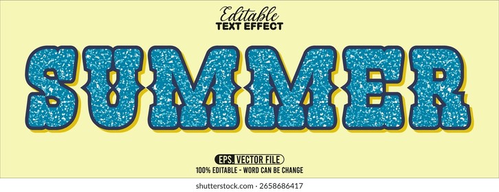 Editable text style effect - Summer text retro style theme