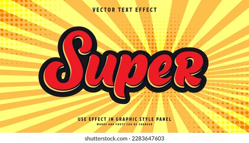 Editable text style effect - Super text style theme.