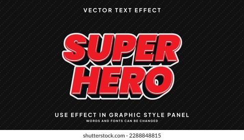 Editable text style effect - Super Hero text style theme.