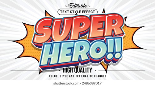 Editable text style effect - Super Hero text style theme.