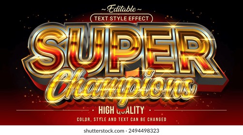 Editable text style effect - Super Champions text style theme.