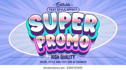 Editable text style effect - Super Promo text style theme.