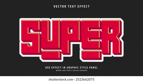 Editable text style effect - Super text style theme. for your project