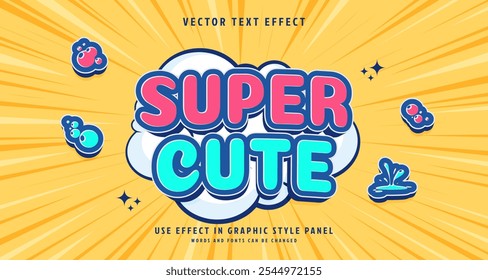 Editable text style effect - Super Cute text style theme. for your project