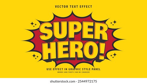 Editable text style effect - Super Hero text style theme. for your project