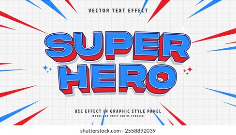 Editable text style effect - Super Hero text style theme. for your project