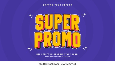 Editable text style effect - Super Promo text style theme. for your project