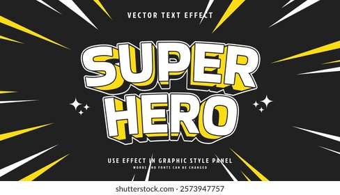 Editable text style effect - Super Hero text style theme. for your project