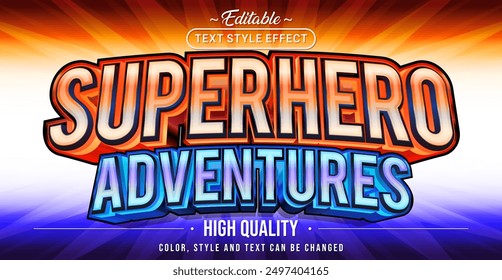 Editable text style effect - Superhero Adventures text style theme.