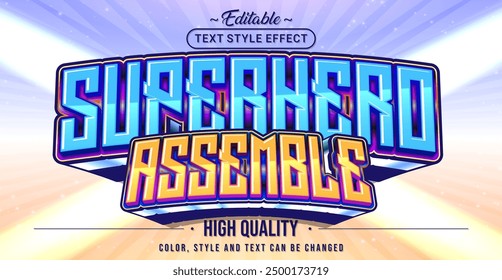 Editable text style effect - Superhero Assemble text style theme.